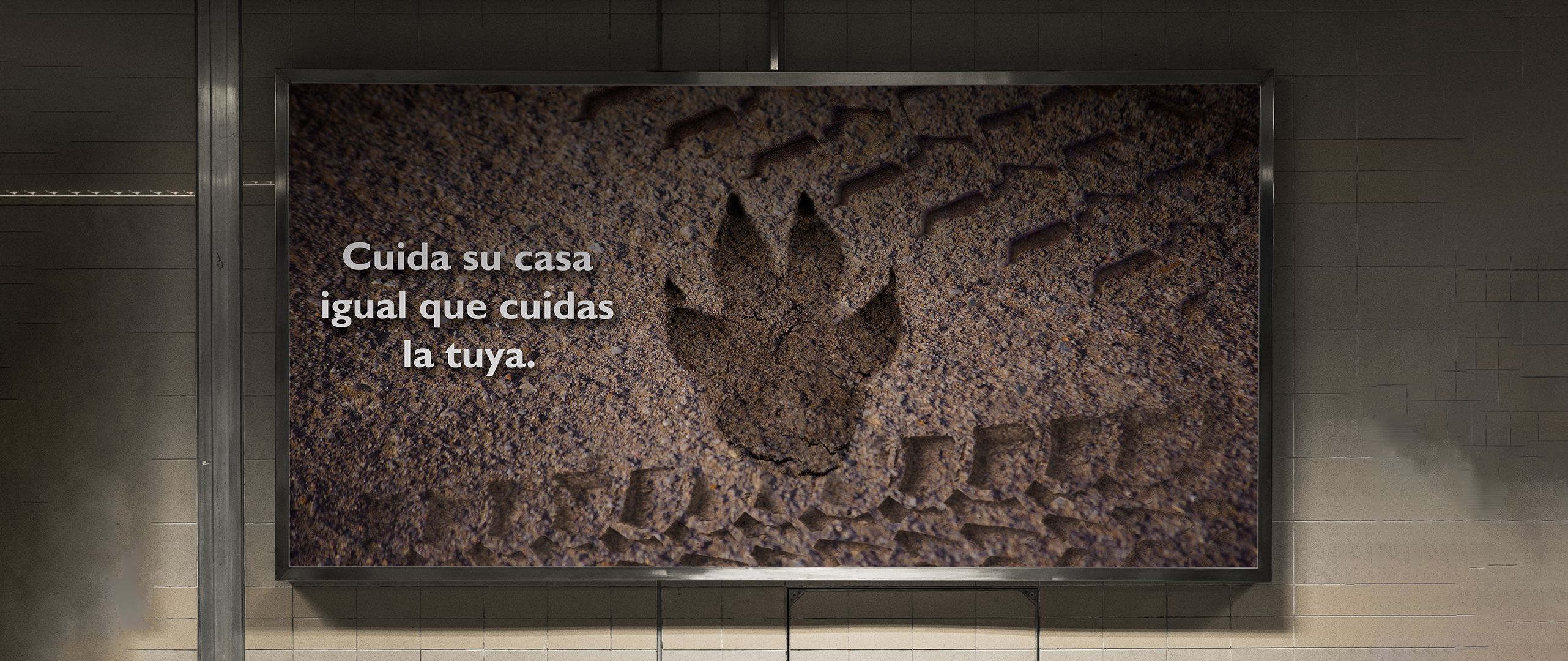 Primer mockup de cartel de concienciación social sobre animales