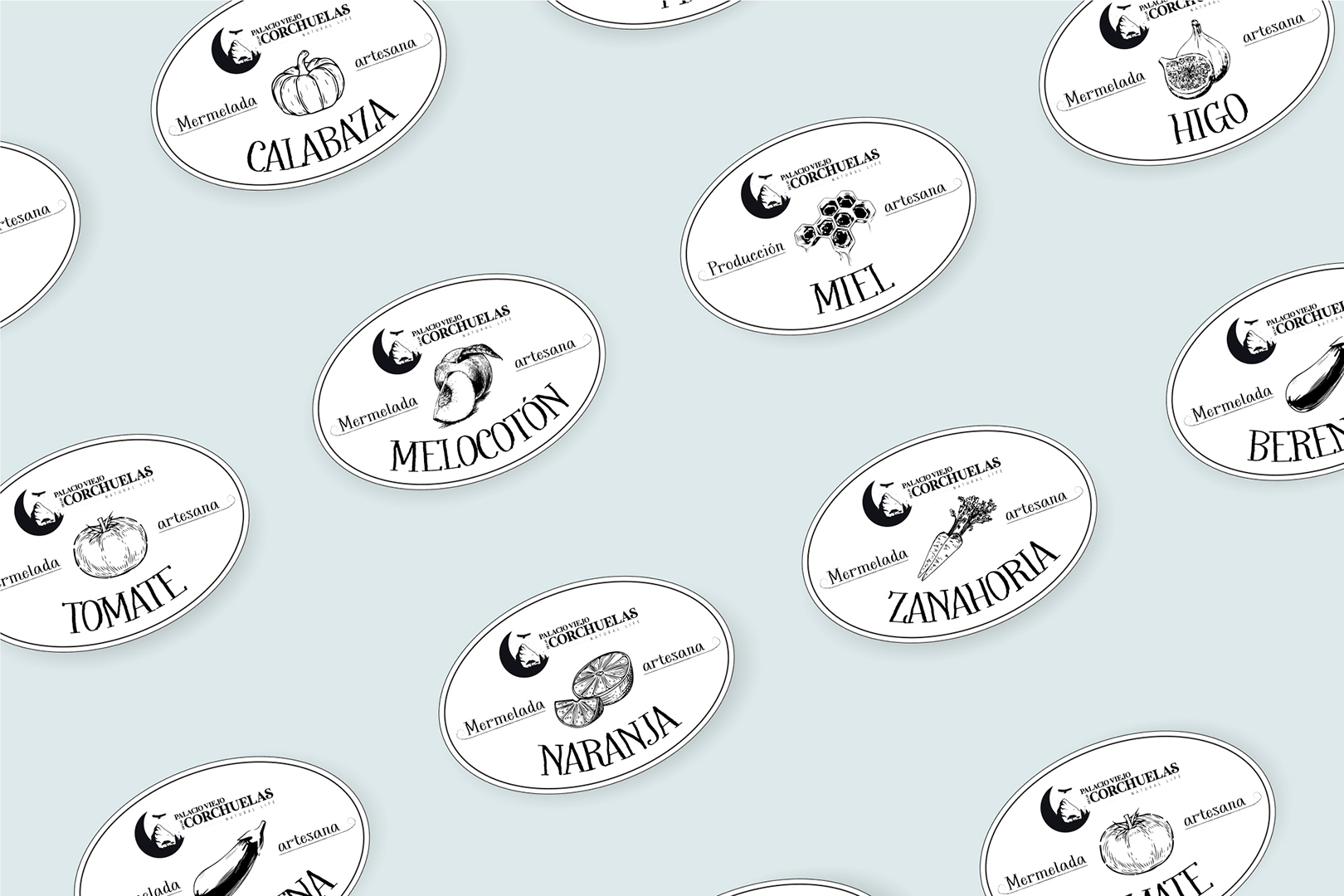 Montaje de etiquetas de mermelada